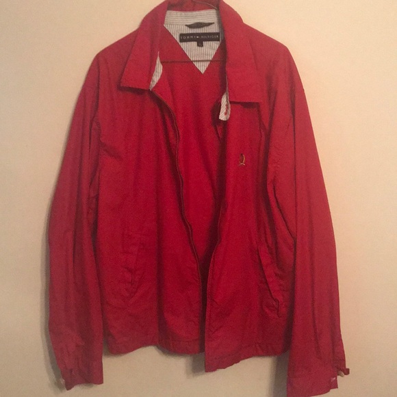 Red Tommy Hilfiger fall jacket / windbreaker - Picture 1 of 6